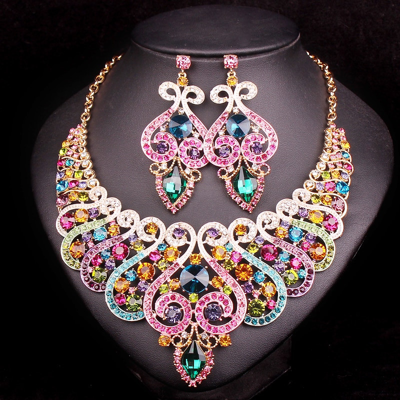 Necklace Earring Sets
 Fashion Indian Bridal Jewelry Sets Wedding Necklace