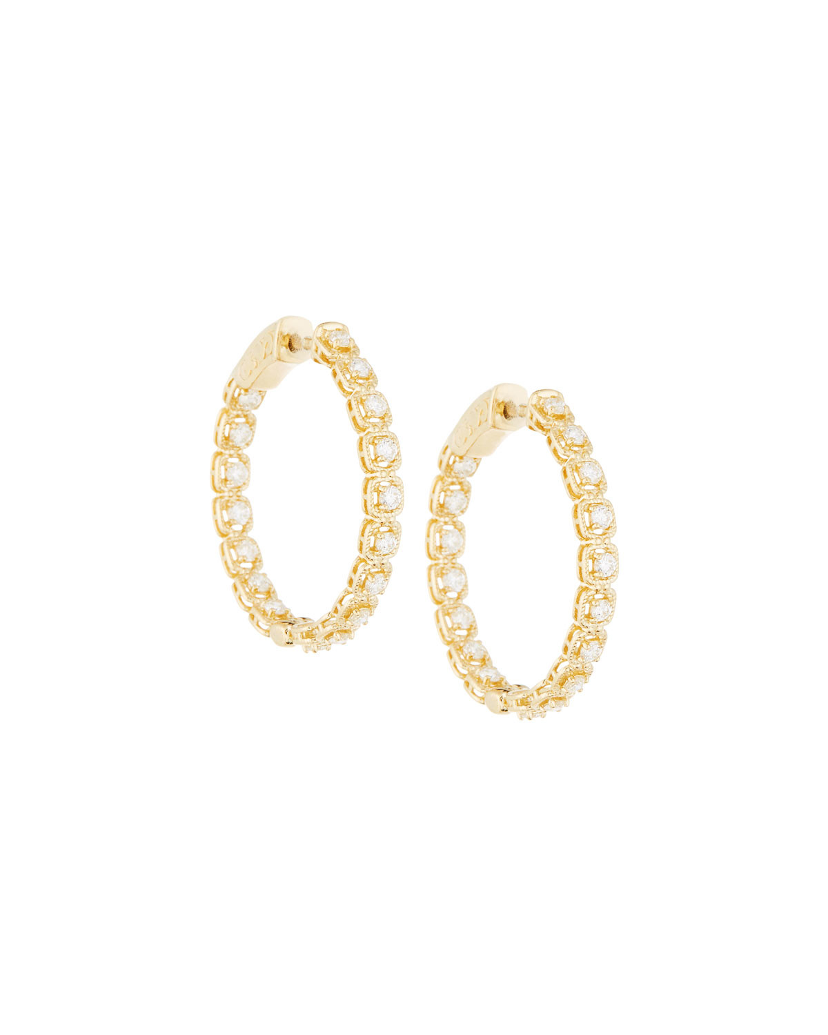 Neiman Marcus Earrings
 Neiman marcus 14k Yellow Gold Diamond Hoop Earrings in