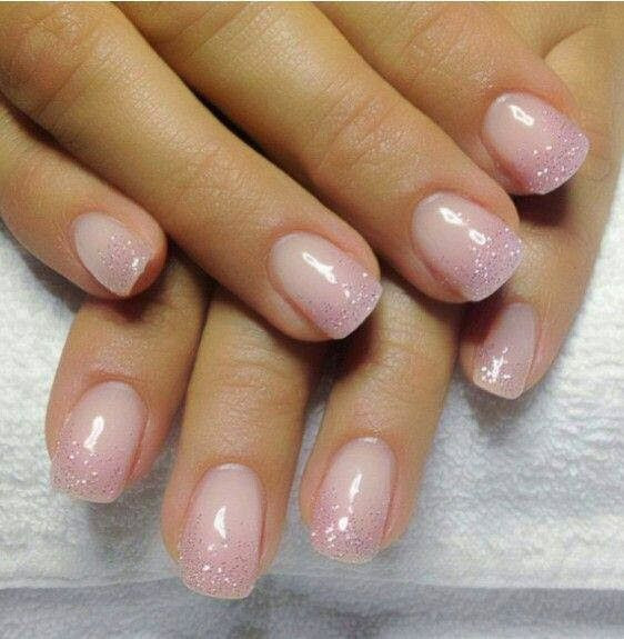 Neutral Gel Nail Colors
 gel backfill with LED polish natural pink and silver