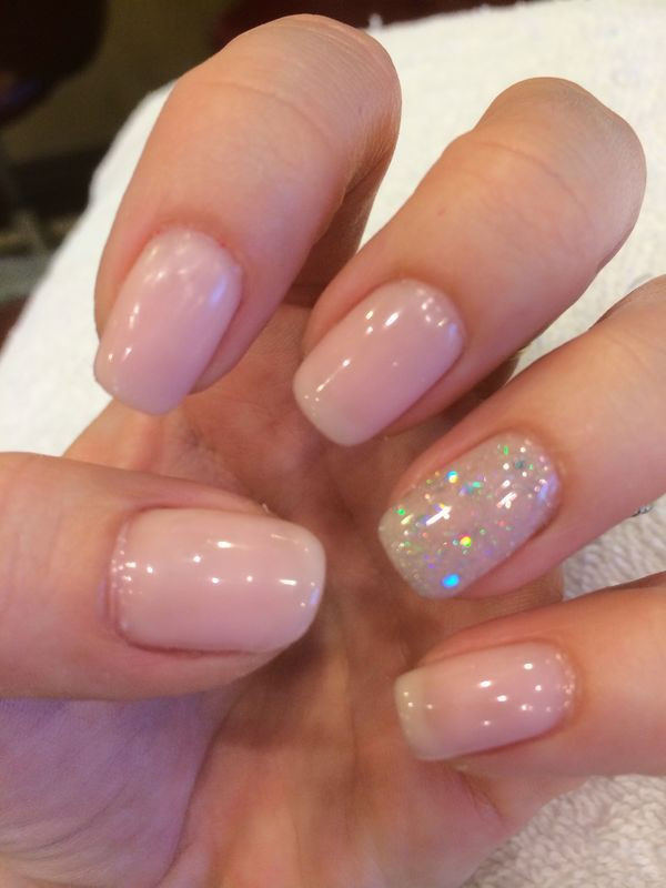 Neutral Gel Nail Colors
 Neutral nails with a little sparkle sparkle nails