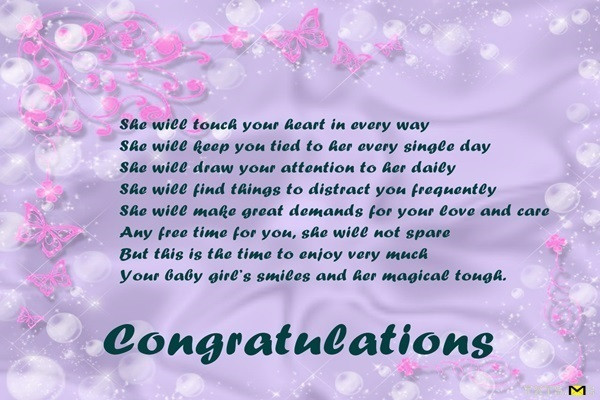 New Baby Congratulation Quotes
 She will touch your heart in every way Txts