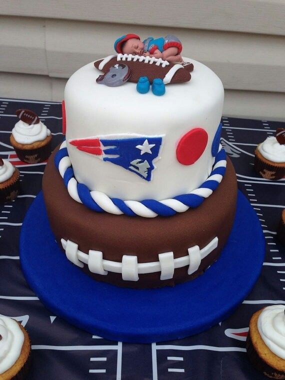 New England Patriots Birthday Cake
 Patriots baby shower cake Baby Shower in 2019