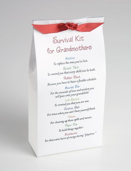 New Grandmother Gift Ideas
 Survival Kit for Grandmothers JUST LOVE THIS SITE IT