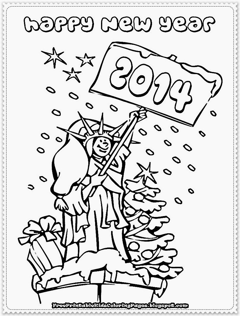 New Year Coloring Pages For Kids
 New Year Printable Coloring Pages