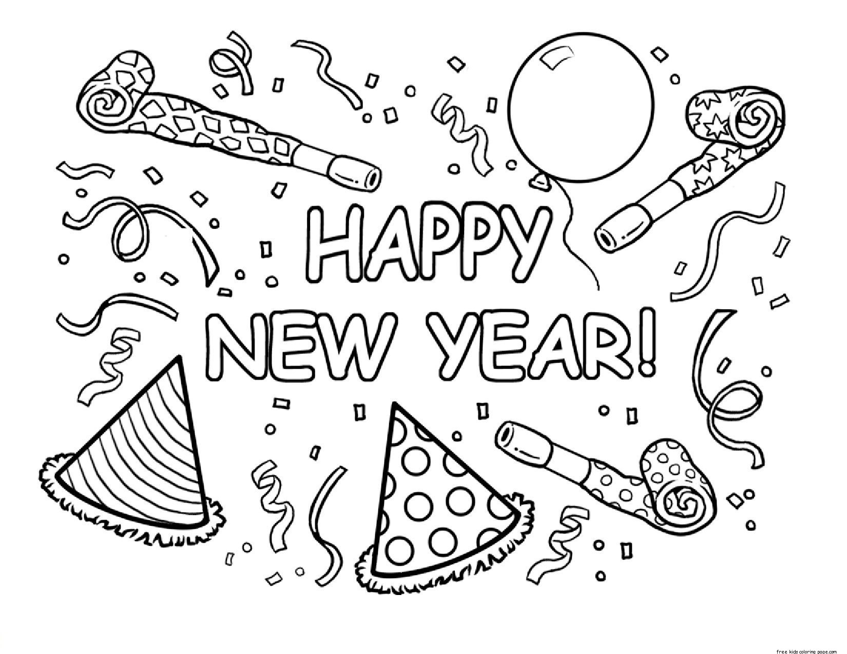 New Year Coloring Pages For Kids
 printable happy new year coloring pages for kidsFree