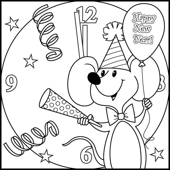 New Year Coloring Pages For Kids
 49 best Jaarwisseling kleurplaten images on Pinterest