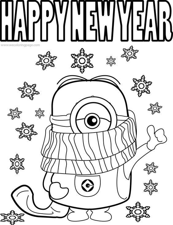 New Year Coloring Pages For Kids
 New Year 2019 Coloring Page Cartoon