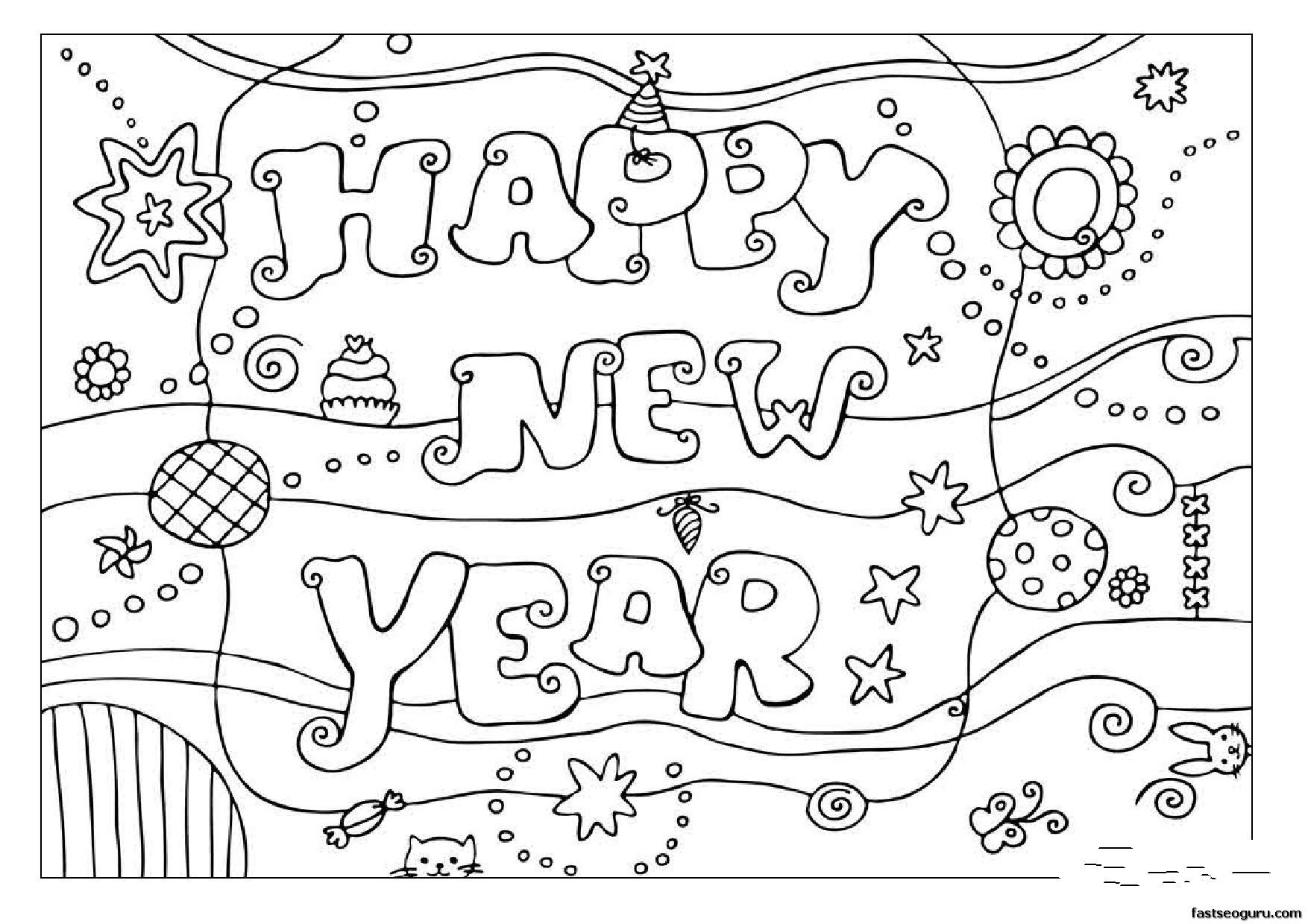 New Year Coloring Pages For Kids
 Printabel coloring pages Happy New Year 2013 Printable
