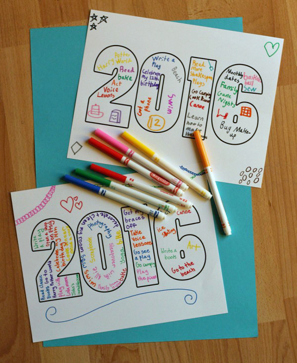 New Year Craft For Kids
 New Year Word Art Printable for Kids