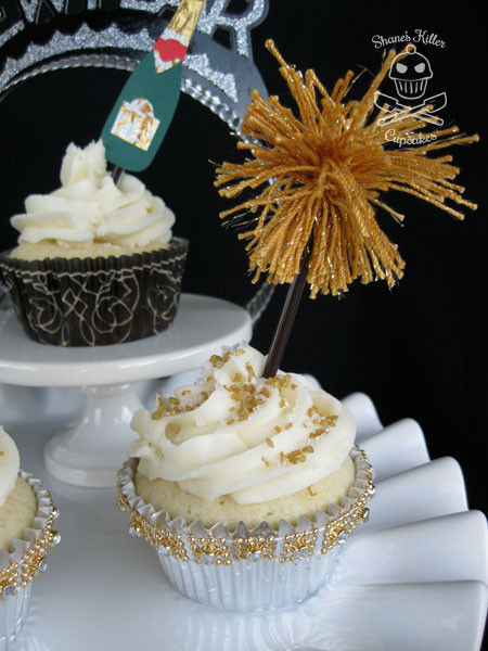 New Year Eve Cupcakes
 New Year’s Eve Champagne Cupcakes