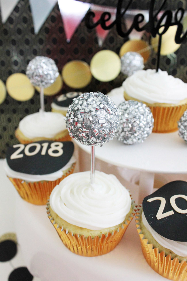 New Year Eve Cupcakes
 A Sparkly Rose Gold New Years Eve Party B Lovely Events
