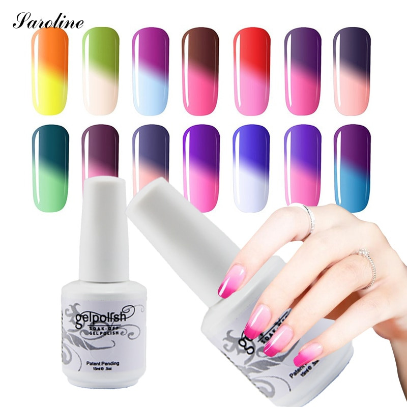 Nice Nail Colors
 Saroline Temperature Changing nail Gel Polish Color UV Gel