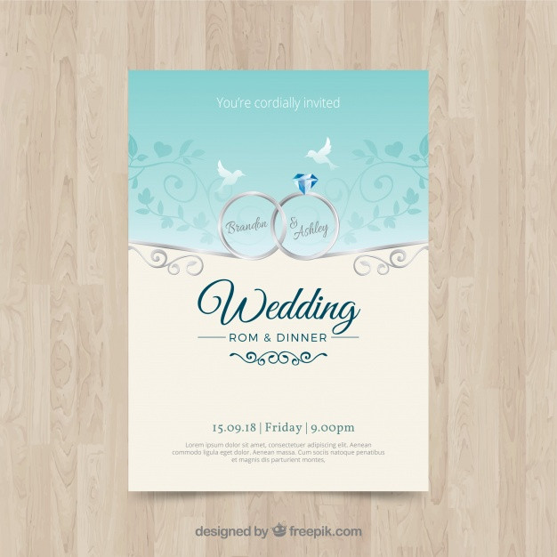 Nice Wedding Invitations
 Nice wedding invitation in flat design Vector