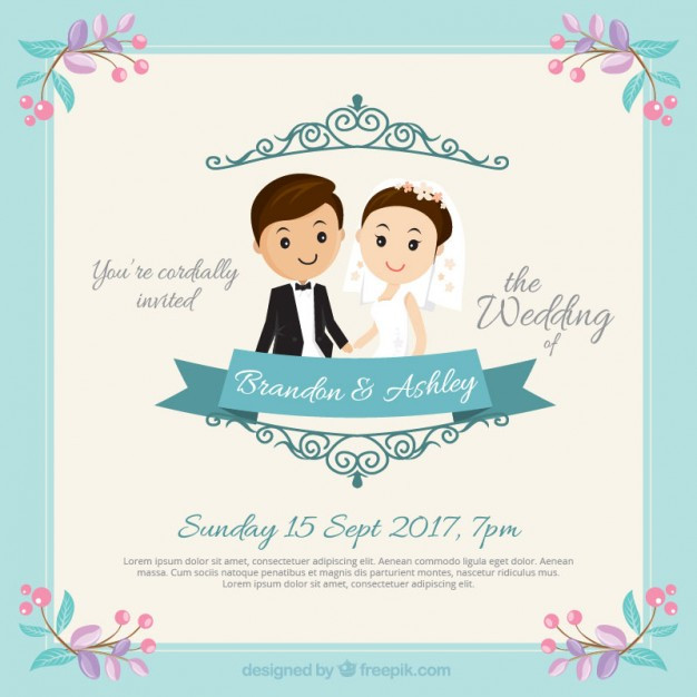 Nice Wedding Invitations
 Nice couple wedding invitation Vector