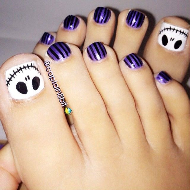 Nightmare Before Christmas Nail Designs
 Pedicures Just Got Better With These 50 Cute Toe Nail Designs