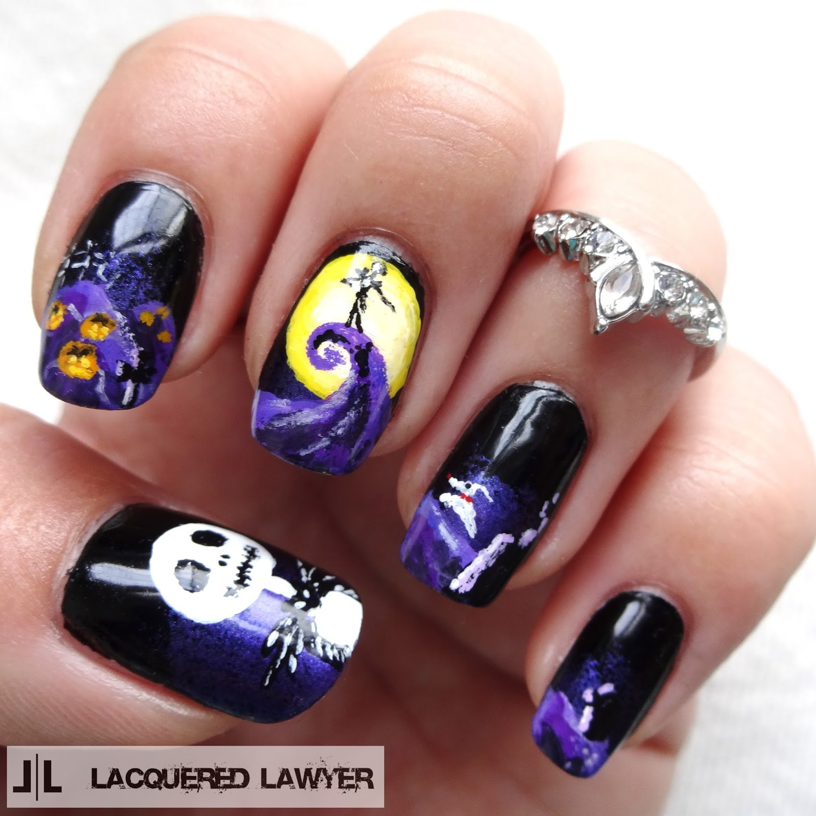 Nightmare Before Christmas Nail Designs
 Lacquered Lawyer