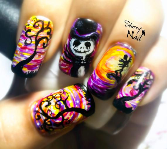 Nightmare Before Christmas Nail Designs
 The Nightmare Before Christmas Nail Art Handmade by
