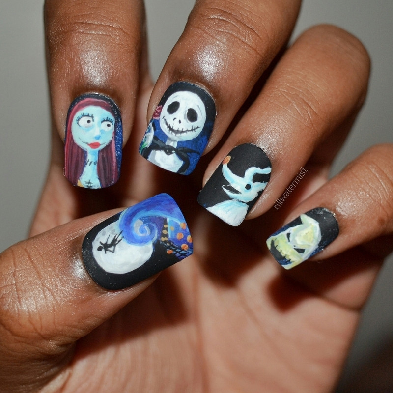 Nightmare Before Christmas Nail Designs
 nightmare before christmas nail art by tyler cannida