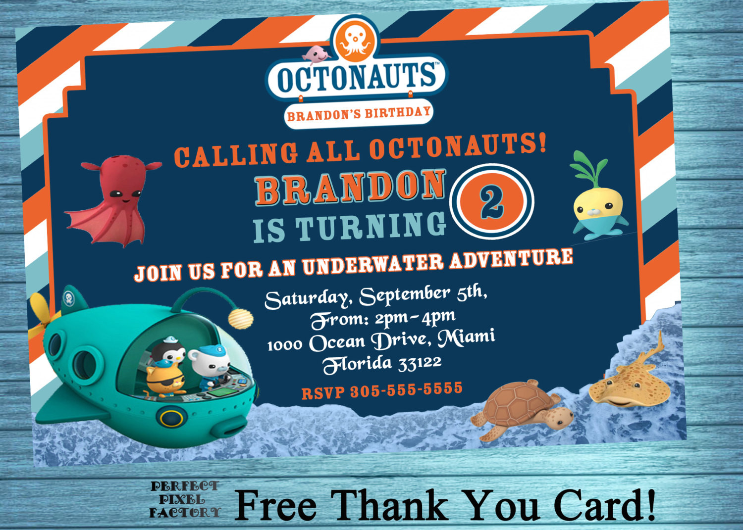 Octonauts Birthday Invitations
 OCTONAUTS BIRTHDAY INVITATION Disney Junior Nautical