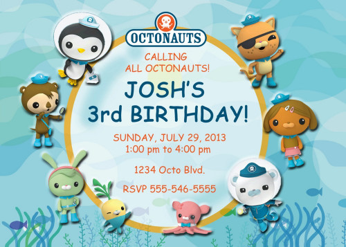 Octonauts Birthday Invitations
 Personalized Octonauts Birthday Invitation Digital File