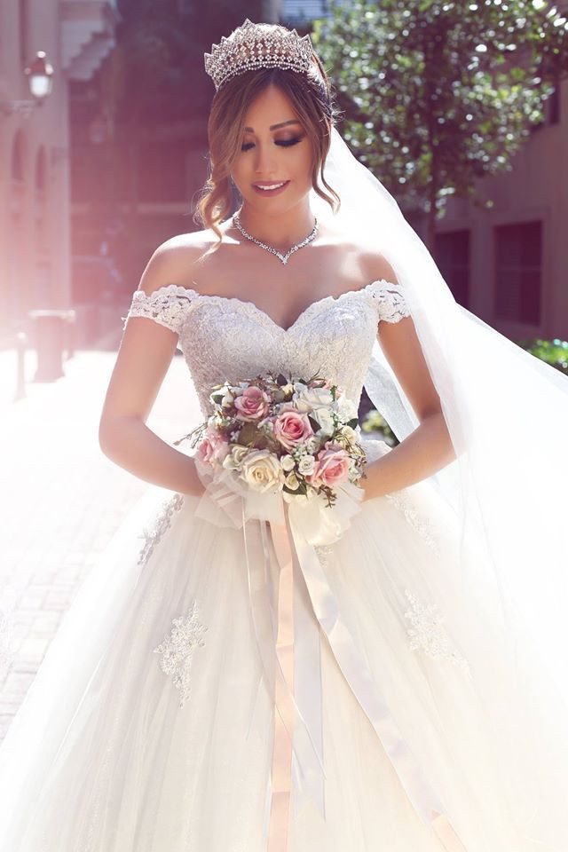 Off The Shoulder Lace Wedding Dress
 Glamorous f the shoulder Lace 2020 Wedding Dress Tulle