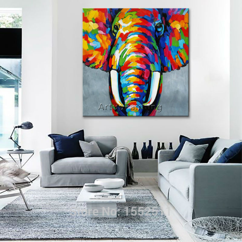 Oil Painting For Living Room
 Animal elephant Oil painting Canvas Painting For Living