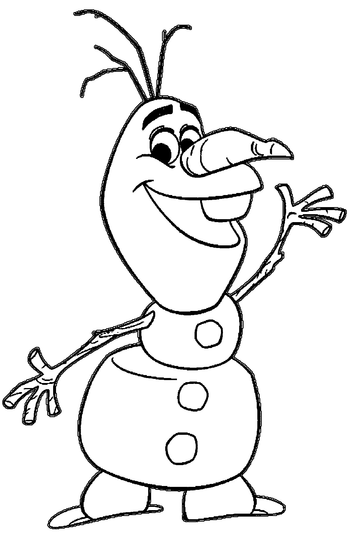 Olaf Printable Coloring Pages
 Olaf Waving Coloring Page