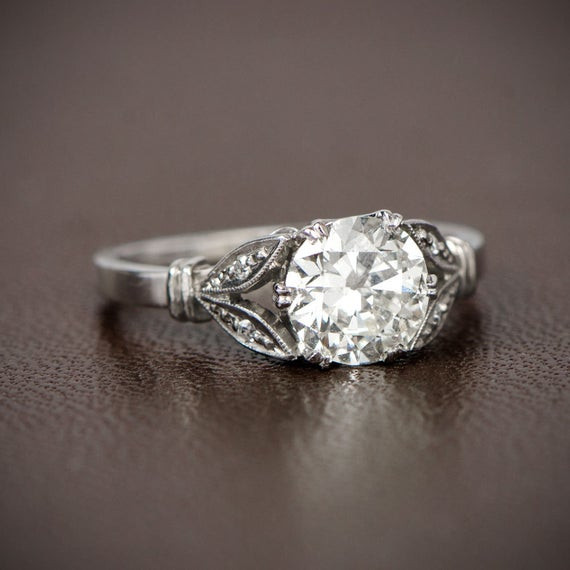 Old Mine Cut Diamond Engagement Ring
 Antique Style Engagement Ring 1 13ct Old Mine Cut Diamond