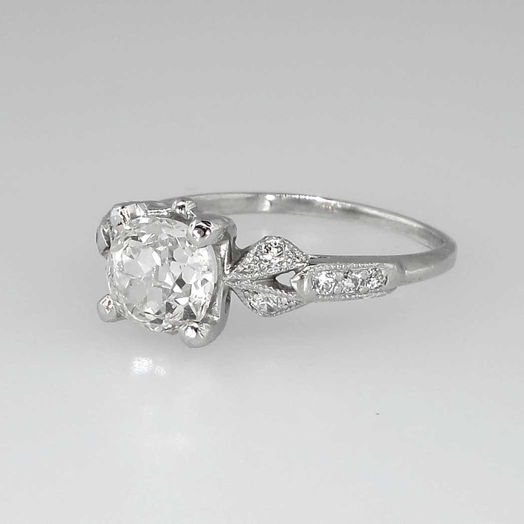 Old Mine Cut Diamond Engagement Ring
 Eloquent 1920s 1 31ctw Old Mine Cut Diamond Engagement