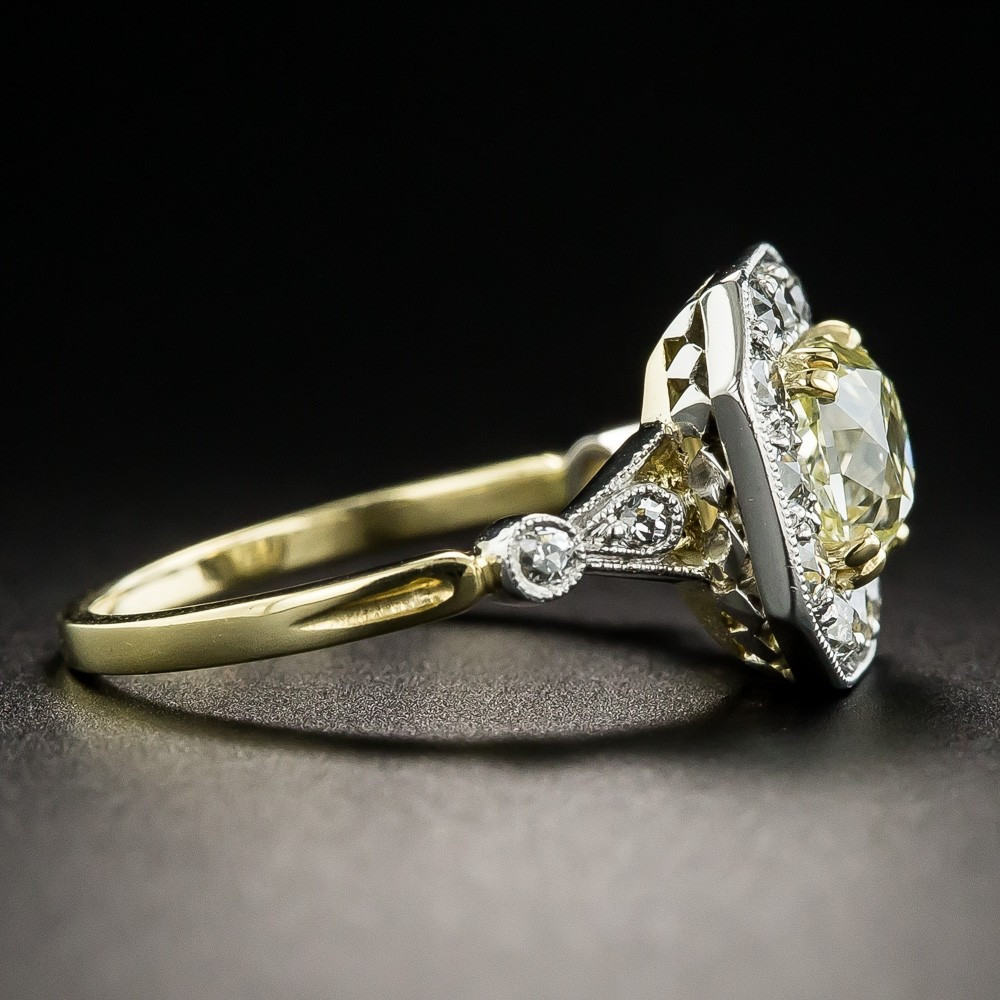 Old Mine Cut Diamond Engagement Ring
 1 42 Carat Old Mine Cut Diamond Halo Engagement Ring