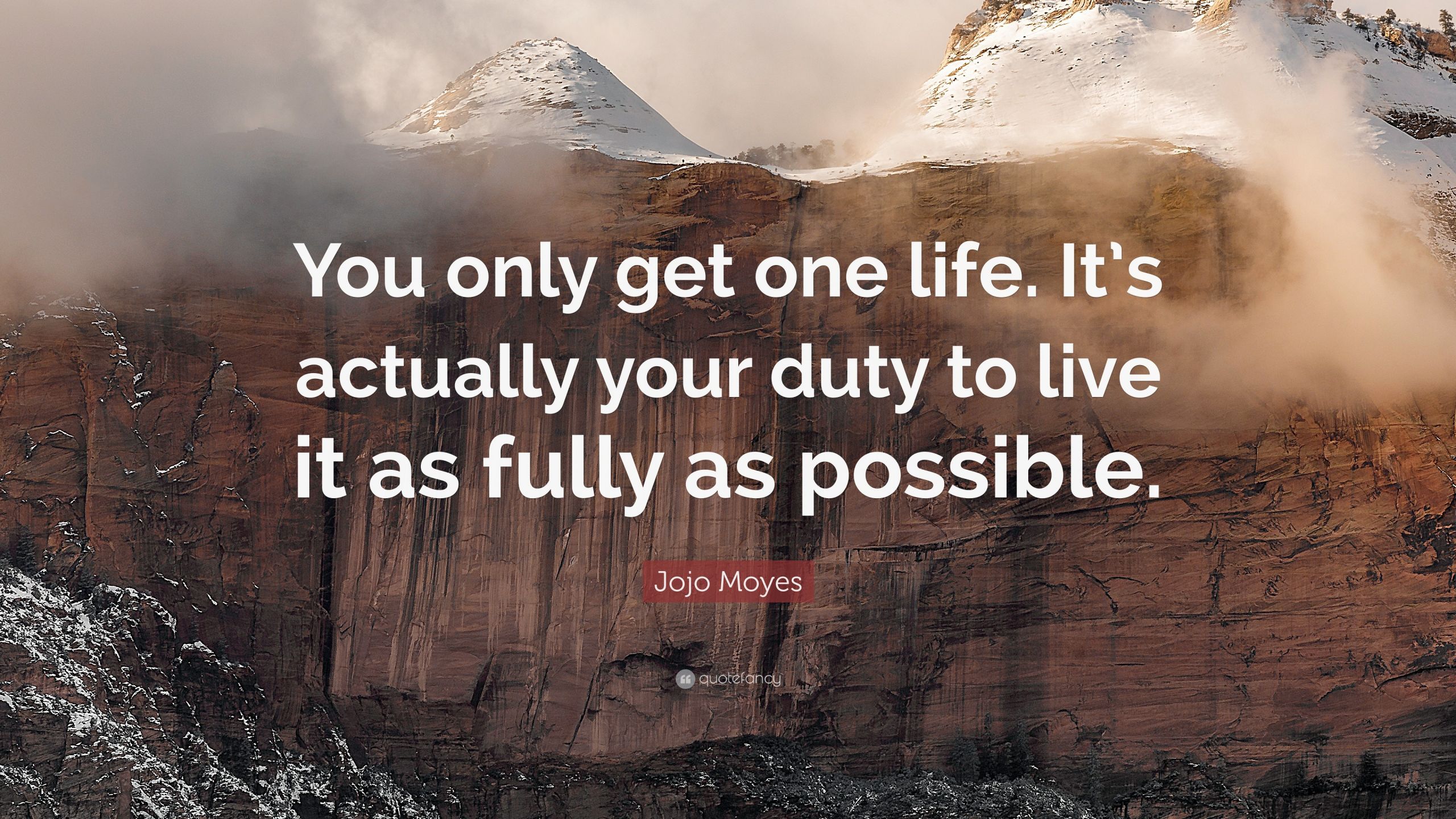 One Life Quotes
 Jojo Moyes Quote “You only one life It’s actually