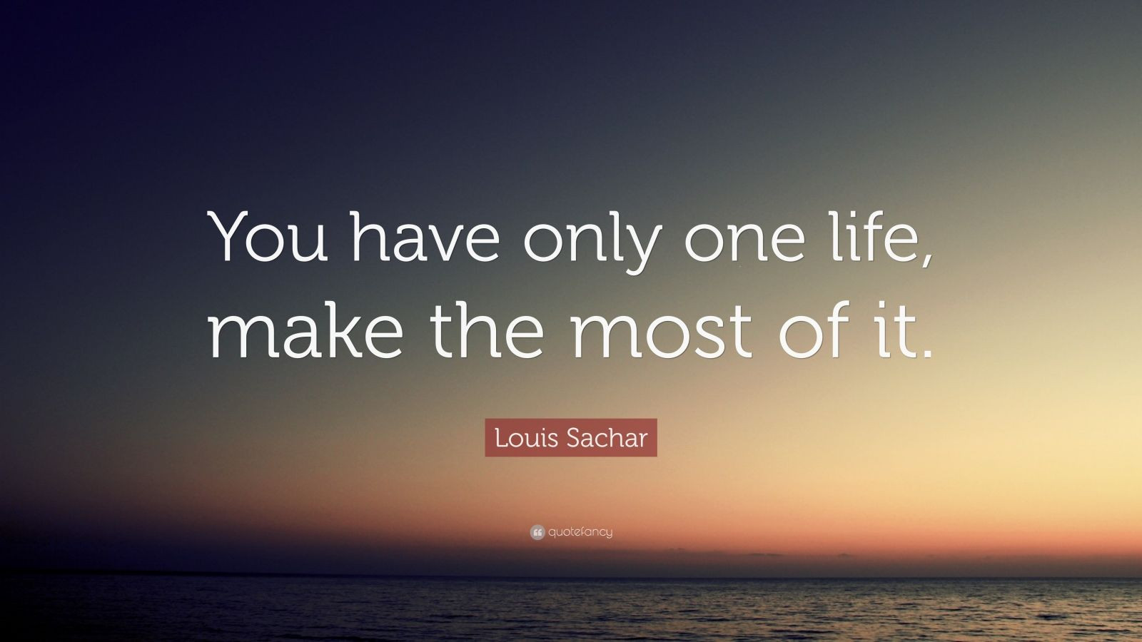 One Life Quotes
 Louis Sachar Quote “You have only one life make the most