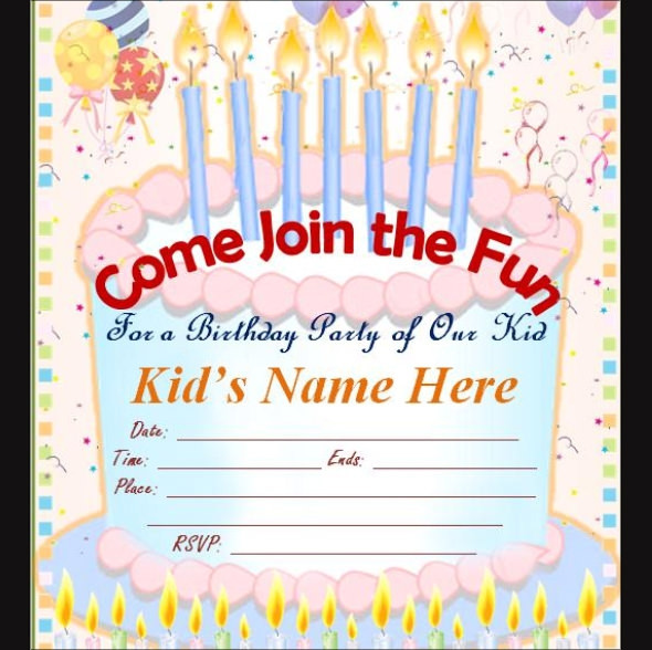 Online Birthday Invitation
 FREE 63 Printable Birthday Invitation Templates in PDF