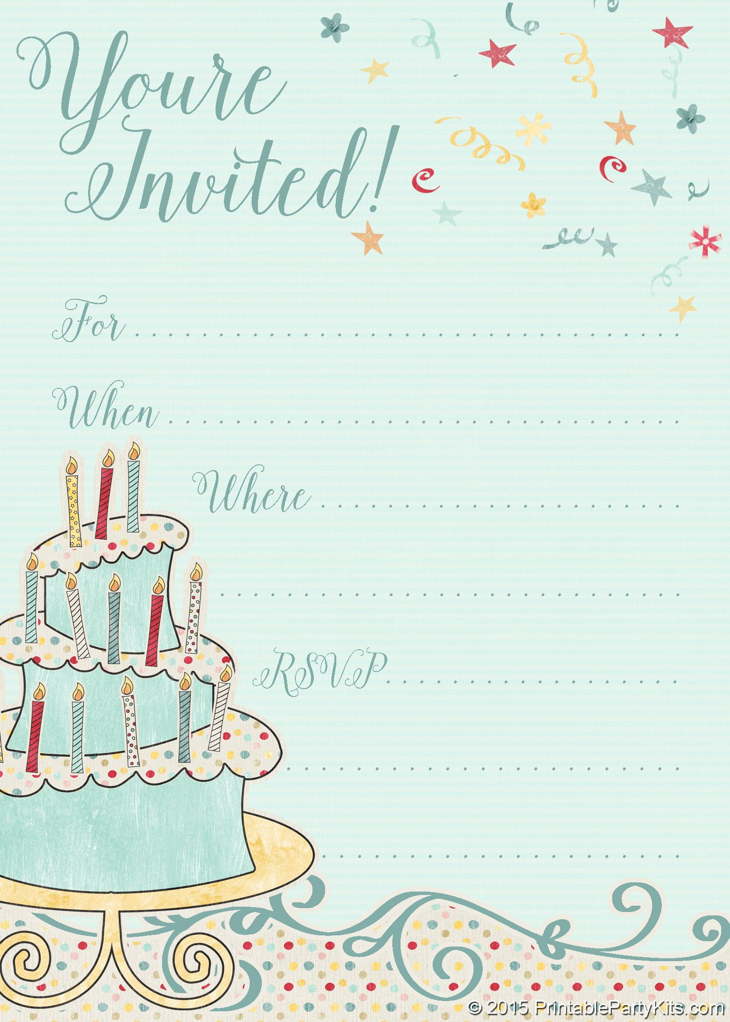 Online Birthday Invitation
 FREE Printable Whimsical Birthday Party Invitation