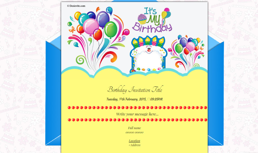 Online Birthday Invitation
 Free Birthday Party Invitation Card & line Invitations