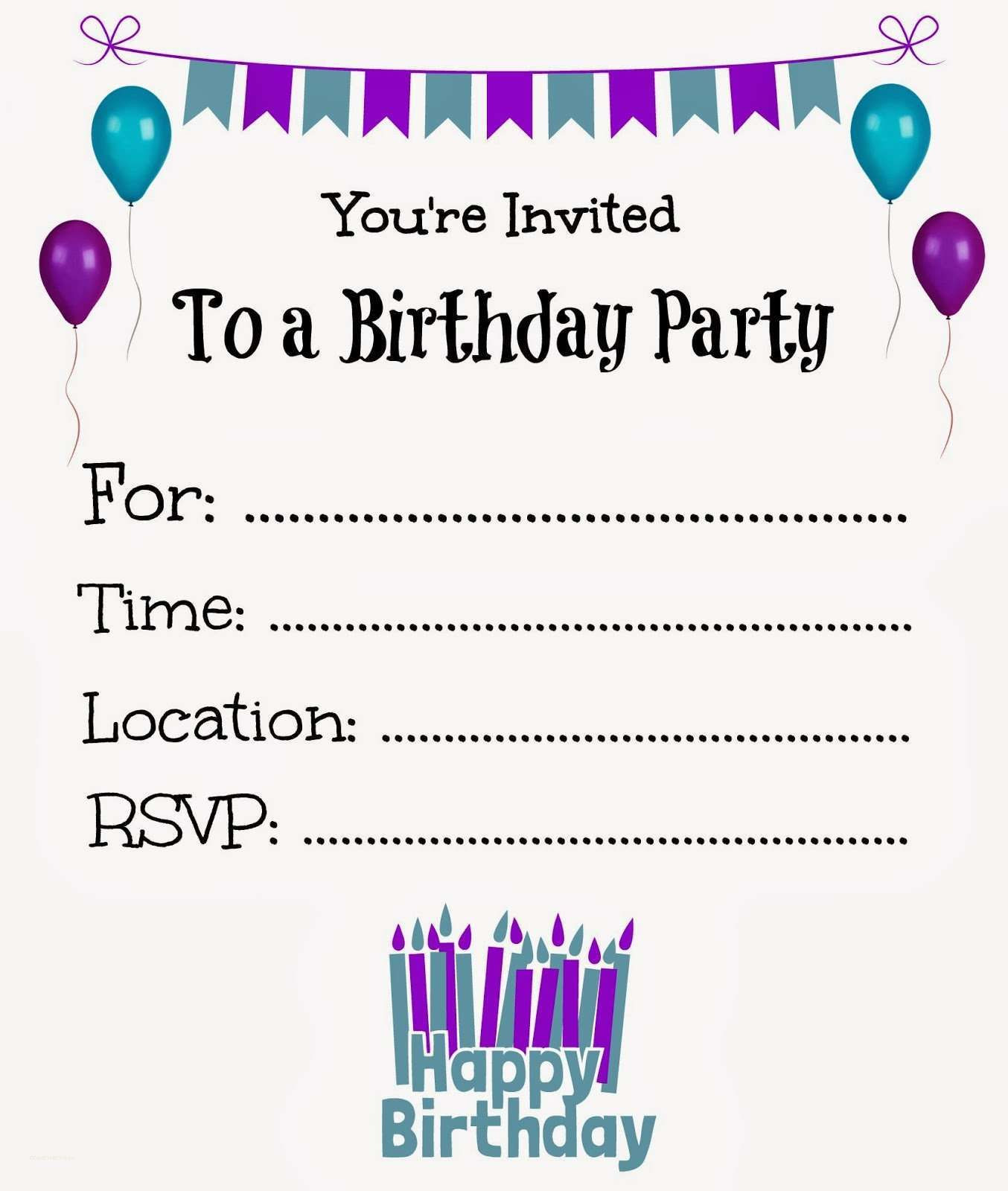Online Birthday Invitation
 New Free line Printable Birthday Party Invitations