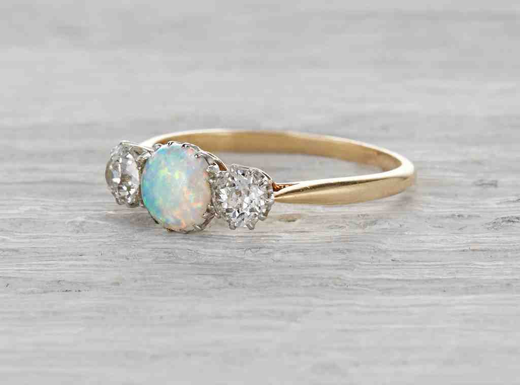 Opal And Diamond Engagement Ring
 Vintage Opal Engagement Rings Wedding and Bridal Inspiration