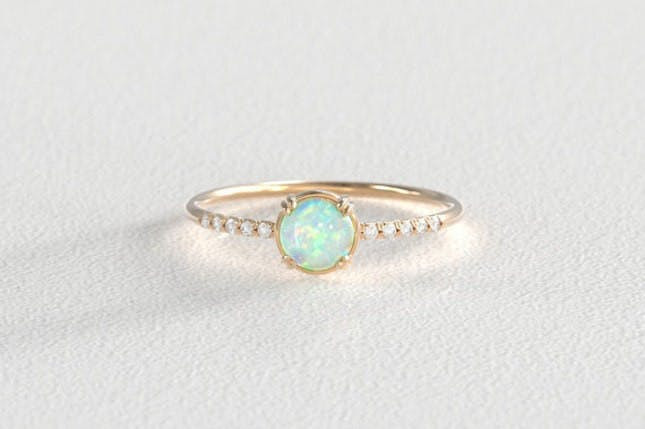 Opal And Diamond Engagement Ring
 16 Opal Engagement Rings You’ll Fall in Love With