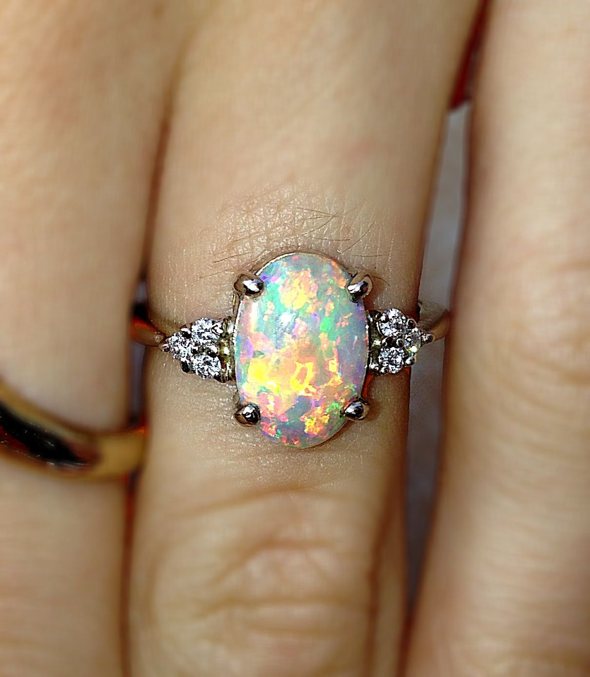 Opal And Diamond Engagement Ring
 Awesome 52 Stunning Stone Engagement Rings in 2019