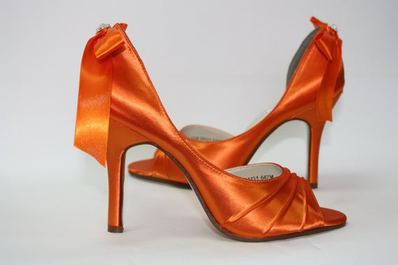 Orange Shoes Wedding
 Orange Shoes Orange Wedding Shoes Orange Bridal by Parisxox