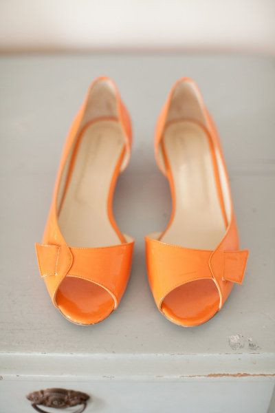 Orange Shoes Wedding
 Tangerine Blue Wedding Inspiration