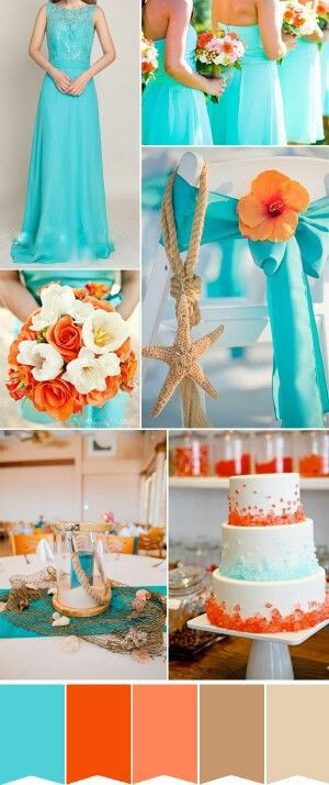 Orange Wedding Color Schemes
 Turquoise and orange Wedding Color Scheme