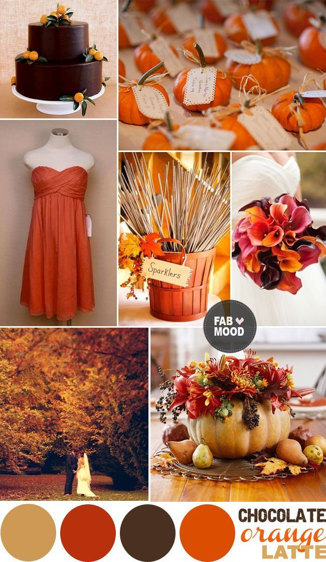 Orange Wedding Color Schemes
 Autumn Wedding Color Palette brown orange wedding colors