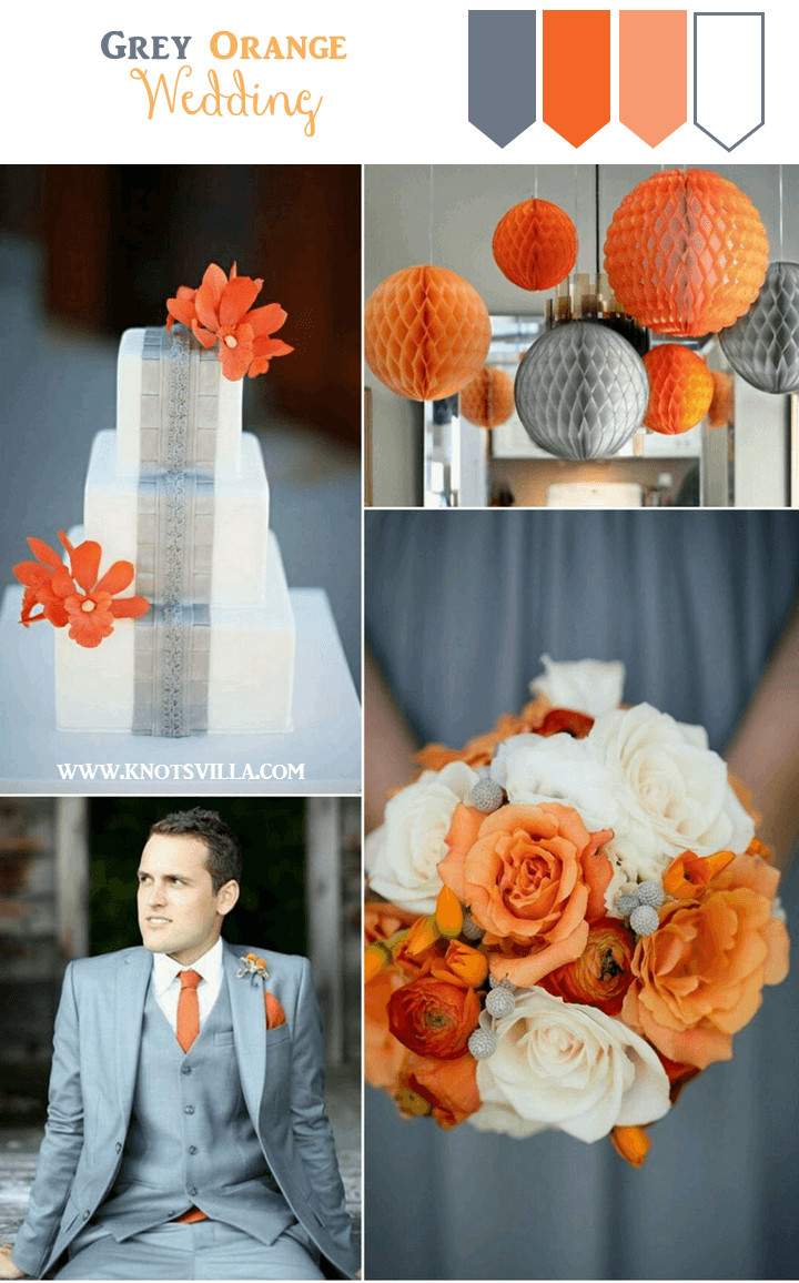 Orange Wedding Colors
 Grey Wedding Ideas 3 Perfect Colors to bine with Grey