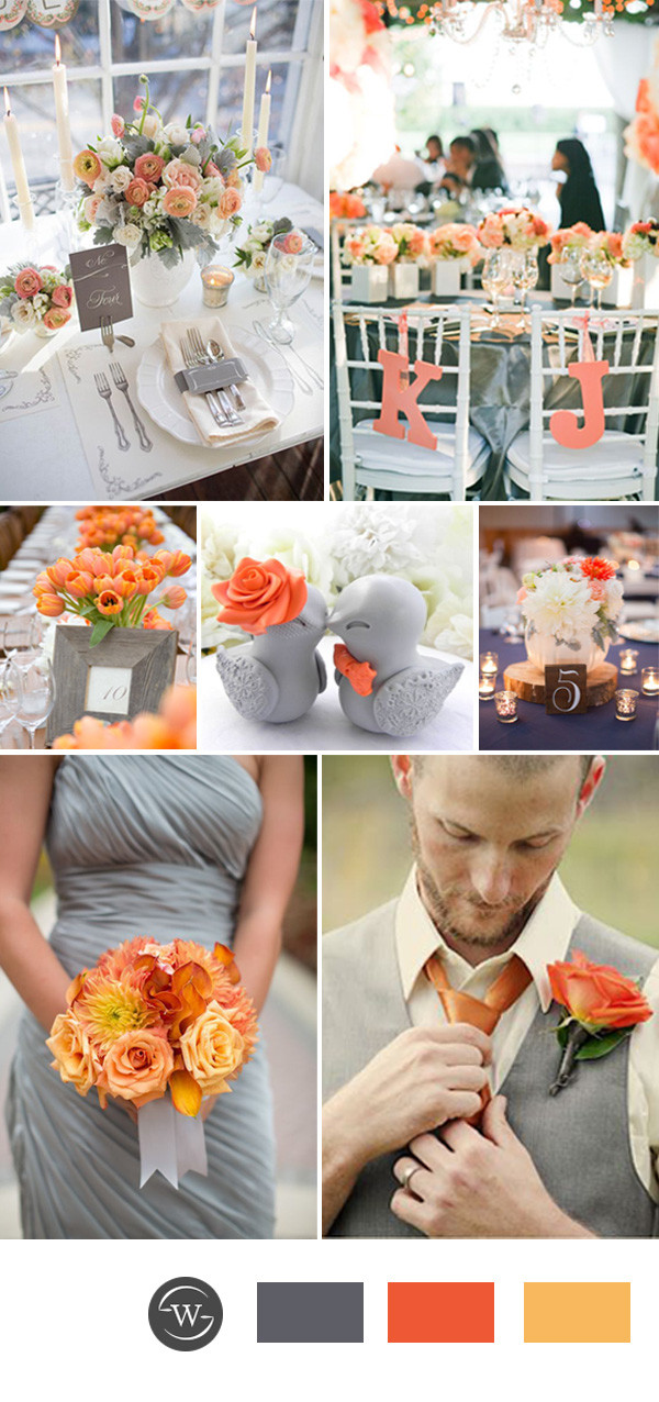 Orange Wedding Colors
 Top 10 Perfect Grey Wedding Color bination Ideas for