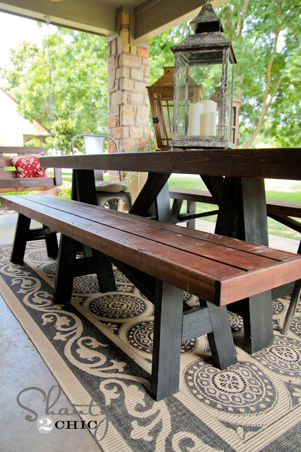 Outdoor Bench DIY
 DIY Bench for Dining Table Shanty 2 Chic
