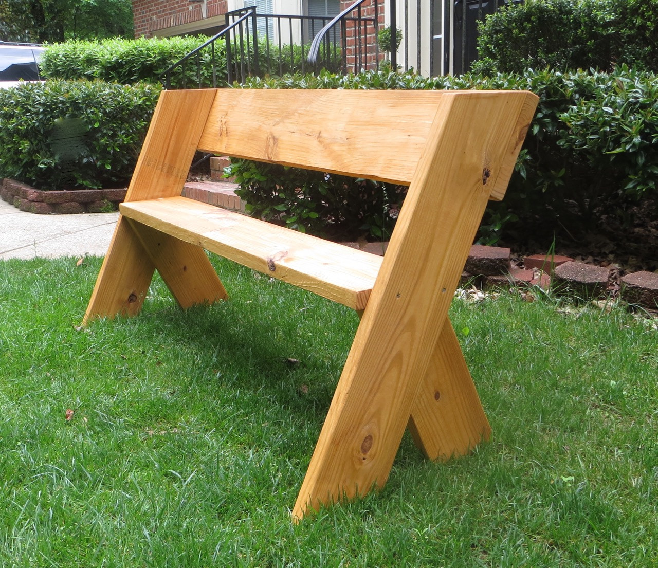 Outdoor Bench DIY
 The Project Lady DIY Tutorial $16 Simple Outdoor Wood Bench