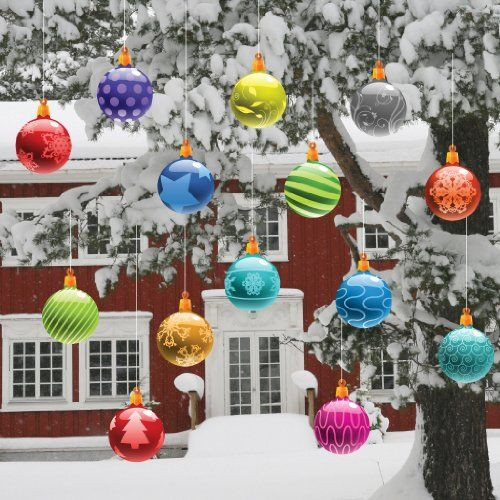 Outdoor Christmas Tree Ornaments
 How To Make Cheap and Easy Giant Christmas Ornaments