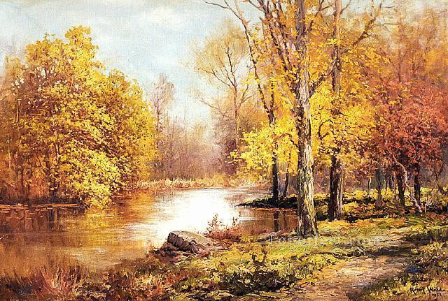 Outdoor Landscape Painting
 is675B impressionism outdoor scene river Painting in Oil