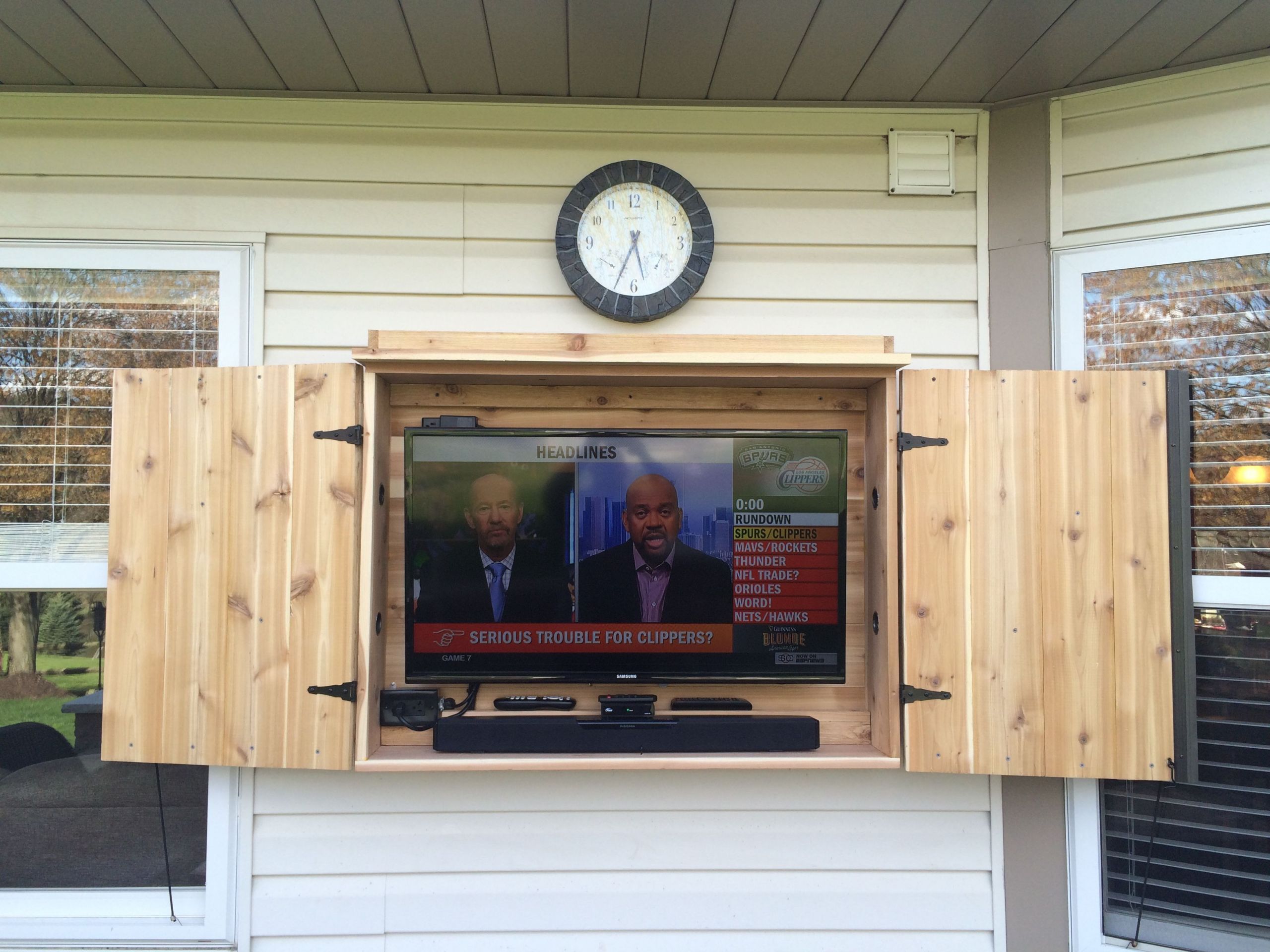 Outdoor Tv Enclosure DIY
 Outdoor TV cabinet made of cedar … in 2019